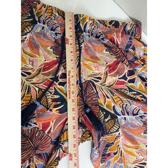C&C California Size XL Linen Pull On Wide Leg Palazzo Pants Tropical Floral - Picture 7 of 9
